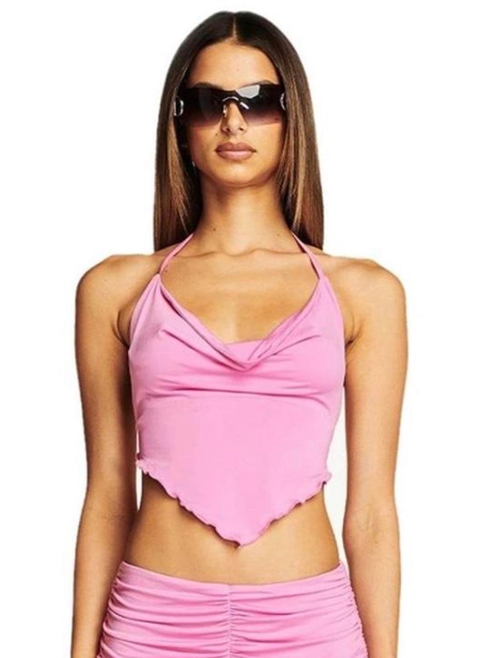 I.AM.GIA Pink Halter Crop Top